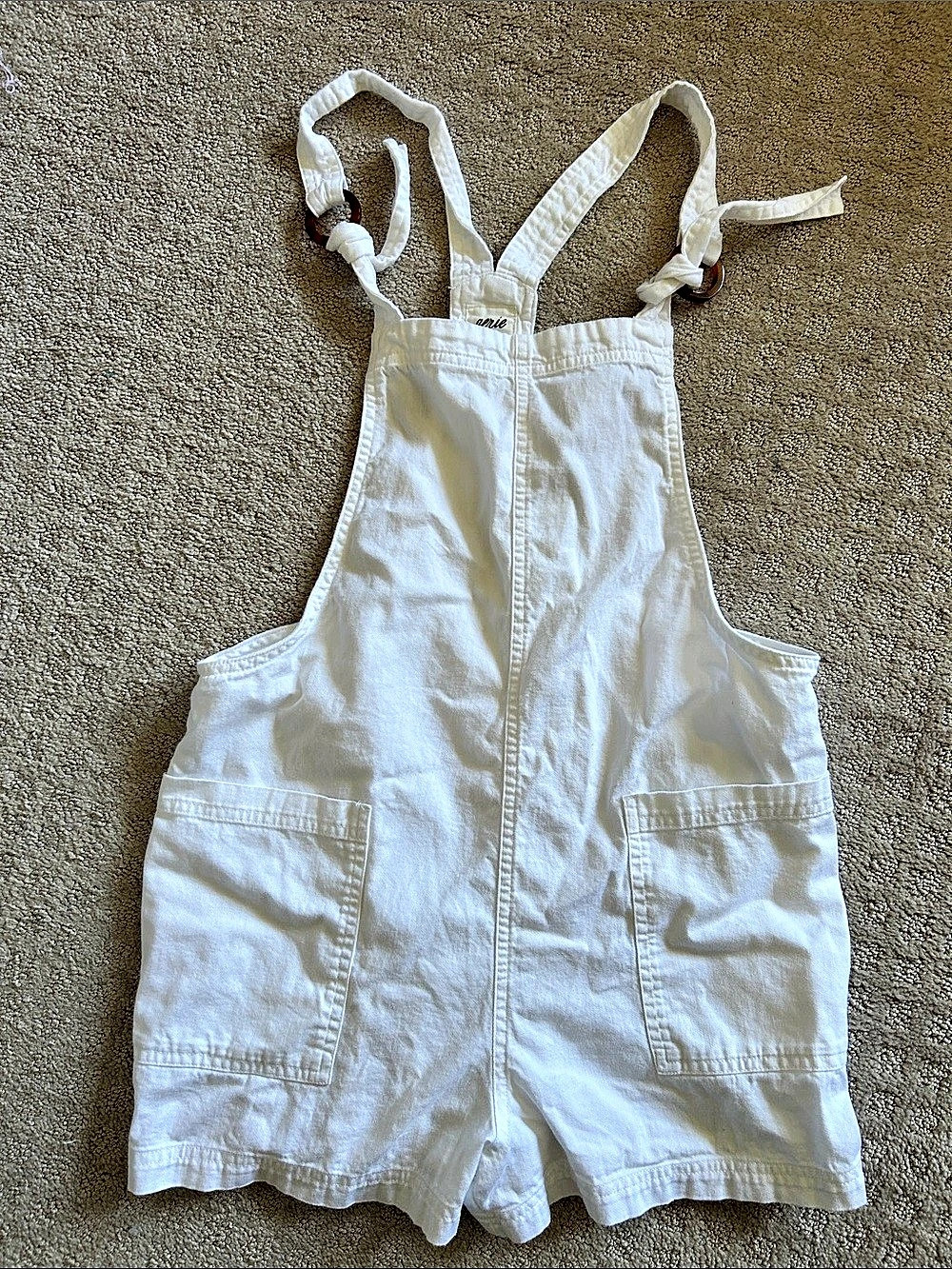 Aerie Beach Shortall White Cotton Romper Size Medium